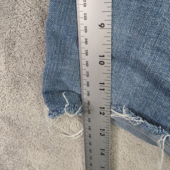 Mens Grindhouse Blue Denim Shorts Distressed Bermuda 12" Inseam Cut Off Size 42 - Picture 7 of 10